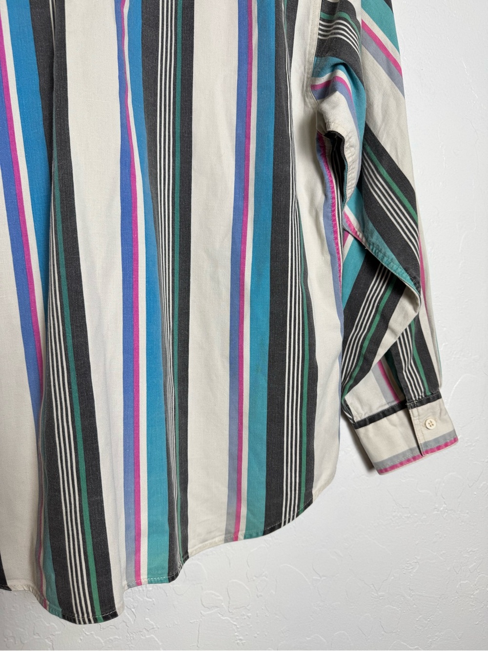 Vintage 90s Wrangler Painted Desert Striped Western Button Up Shirt - Picture 11 of 13